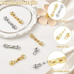 8 pièces 2 couleurs laiton micro pavé clair zircone cubique fermoirs rabattables&nbsp;KK-CJ0005-92