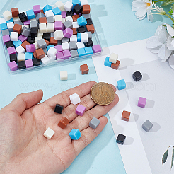 140pcs 7 couleurs perles acryliques opaques&nbsp;AJEW-PA0001-04