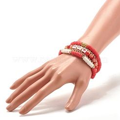 Set di braccialetti elastici con perline heishi in argilla polimerica 5 pz 5&nbsp;BJEW-JB07532-03