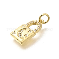 Porte micro ouvrent pendentifs zircone cubique en laiton de placage&nbsp;KK-M296-18G
