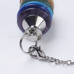 Chakra Natur-/Synthetik-Mischsteinspulen-Wünschenpendel&nbsp;G-E436-01
