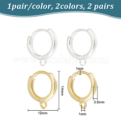 4 paio di orecchini a cerchio in argento sterling stile 2 e 925&nbsp;STER-GO0001-07