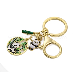 Porte-clés pendentif en émail en alliage de zinc panda plaqué en rack&nbsp;KEYC-G064-01E