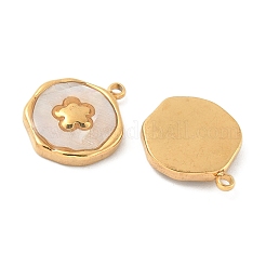 Pendentifs en coquillage naturel pavé en acier inoxydable 304&nbsp;STAS-F319-02C-G02