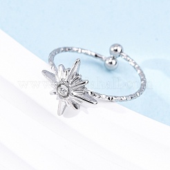 Anelli con polsino in strass in acciaio inossidabile 304&nbsp;RJEW-D306-23P