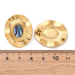 Pendientes de concha de paua natural de acero inoxidable 304&nbsp;EJEW-Z103-01G-01