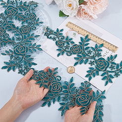 Appliques de dentelle de broderie de polyester de fleur&nbsp;DIY-WH20011-03B
