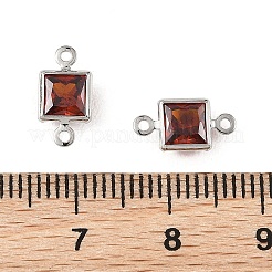 Breloques carrées en laiton pavé de zircone cubique shegrace&nbsp;XGRQ2O169-440B-P