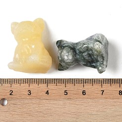Aus natürlichen und synthetischen Edelsteinen geschnitzte Hundefiguren&nbsp;DJEW-M015-10