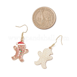 Weihnachten Legierung Emaille Lebkuchenmann Anhänger Halskette & baumeln Ohrringe Sets&nbsp;SJEW-JS01343