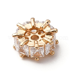Laiton micro pavé de perles de zircone cubique claires&nbsp;KK-D378-24G-02