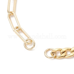Armbandherstellung aus Figaro-Kette aus Edelstahl 304 und Büroklammerkette aus Messing&nbsp;AJEW-JB01567