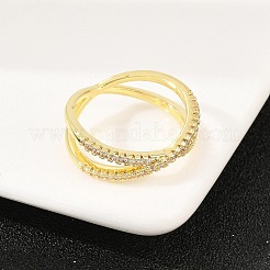 Bagues en laiton avec zircone cubique de micro pave&nbsp;RJEW-D340-01G-03