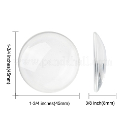 Transparente Glas Cabochons&nbsp;X-GGLA-R026-45mm