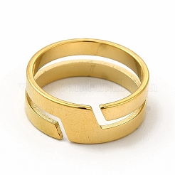 Anello polsino in acciaio inossidabile 304 placcato ionico (ip) per donna&nbsp;RJEW-B027-16G