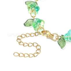 4 Stück 4-farbiges Acryl- und Glasperlen-Blumen-Linnk-Kettenarmband-Set&nbsp;BJEW-TA00273