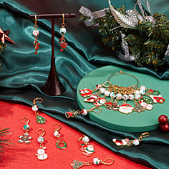 Maschenmarkierer mit weihnachtlichem Emaille-Strassanhänger aus Legierung mit Verriegelung&nbsp;HJEW-SC00001
