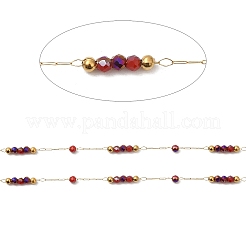 Catene di perline fatte a mano in ottone&nbsp;CHC-P011-A02-G