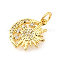 Porte micro ouvrent pendentifs zircone cubique en laiton de placage&nbsp;KK-S396-68G
