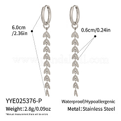 Boucles d'oreilles créoles à pampilles en acier inoxydable 304&nbsp;ID4958-2