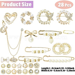 28 stücke 28 stile kunststoff imitation perle perlen brosche&nbsp;JEWB-YW0001-05