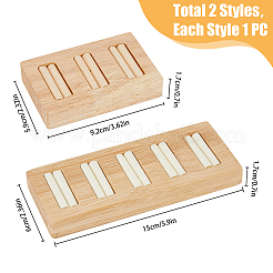 2 supporto per espositore rettangolare in bambù a 2 scomparti e in legno a 5 scomparti&nbsp;RDIS-HY0001-02B