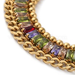 Bracciali multifilo triplo strato in acciaio inossidabile 304 dorato&nbsp;BJEW-C045-01B-G