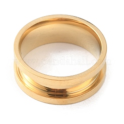 Anillo de dedo ranurado de acero inoxidable 201&nbsp;RJEW-WH0004-32B-G