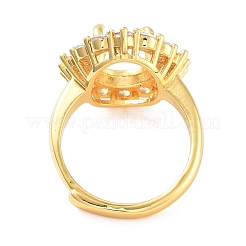 Gestellbeschichtung ovales Messing Mikropflaster Zirkonia verstellbare Ringkomponenten&nbsp;KK-Q819-16G