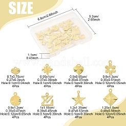 32 Stück 8 Stile Rack-Plating Messing Charms&nbsp;KK-FS0001-53