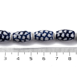 Handgemachte blaue und weiße Porzellanperlen Stränge&nbsp;PORC-I027-10