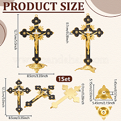 Religione lega smaltata crocifisso croce statua decorazioni da esposizione&nbsp;DJEW-WH0043-105B