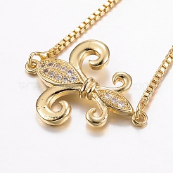 Verstellbare messing micro pave zirkonia bolo armbänder&nbsp;BJEW-F296-21G