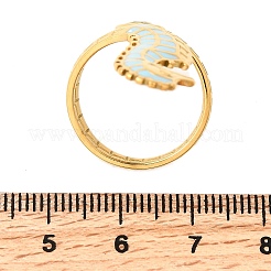 Manschettenringe aus 304 Edelstahl und Emaille mit Ozeanmotiv für Damen&nbsp;RJEW-F192-01B-G
