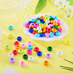 110pcs 11 couleurs perles européennes acryliques opaques&nbsp;SACR-TA0001-75