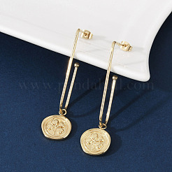 Pendientes de botón de acero inoxidable 304&nbsp;EJEW-Z089-31G