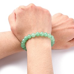 Gefärbte natürliche grüne Aventurin Perlen Stretch Armbänder&nbsp;BJEW-Q305