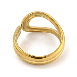 Anello polsino aperto in acciaio inossidabile 304 placcato ionico (ip) per donna&nbsp;RJEW-A043-23G