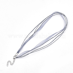 Gewachste Schnur- und Organza-Band-Halskette&nbsp;NCOR-T002-319