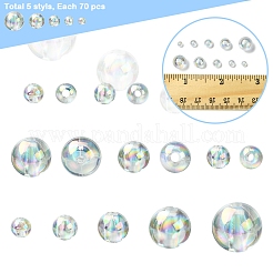350pcs 5 Arten transparente Acrylperlen&nbsp;MACR-FS0001-91