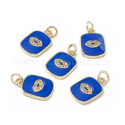 Breloques en laiton avec zircone cubique de micro pave&nbsp;KK-E068-VB436-1