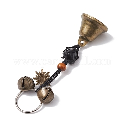 Bolsa de hilo de nailon trenzado decoraciones colgantes de obsidiana natural&nbsp;HJEW-JM02102