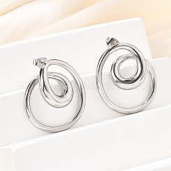 Boucles d'oreilles à tige en acier inoxydable 304&nbsp;EJEW-D319-02P