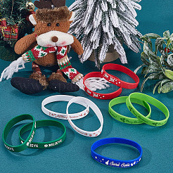 30 Stück Silikon-Armbänder mit Weihnachtsmotiven in zwei Farben&nbsp;BJEW-CN0001-08