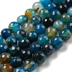 Brins de perles d'agate à bandes naturelles à facettes&nbsp;G-F447-12mm-O08