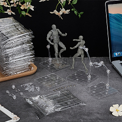 Displayhalter für Actionfiguren aus Kunststoff mit quadratischer Basis&nbsp;ODIS-WH0043-212A
