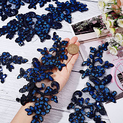 4 Paar Blätter Polyester Stickerei Ornamente Zubehör&nbsp;DIY-GF0005-69D