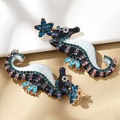 Legierung Strass Ohrringe&nbsp;EJEW-D300-01G-01