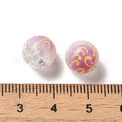 Perle acriliche craquelé verniciate a spruzzo in due tonalità&nbsp;OACR-G029-02B