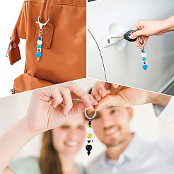 Porte-clés en alliage de 12 couleurs&nbsp;AJEW-TA0001-44
